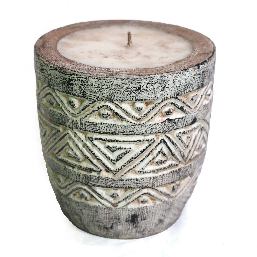 Candra fa gyertya: Albesia-fa, white-wash, 20 × 20 cm