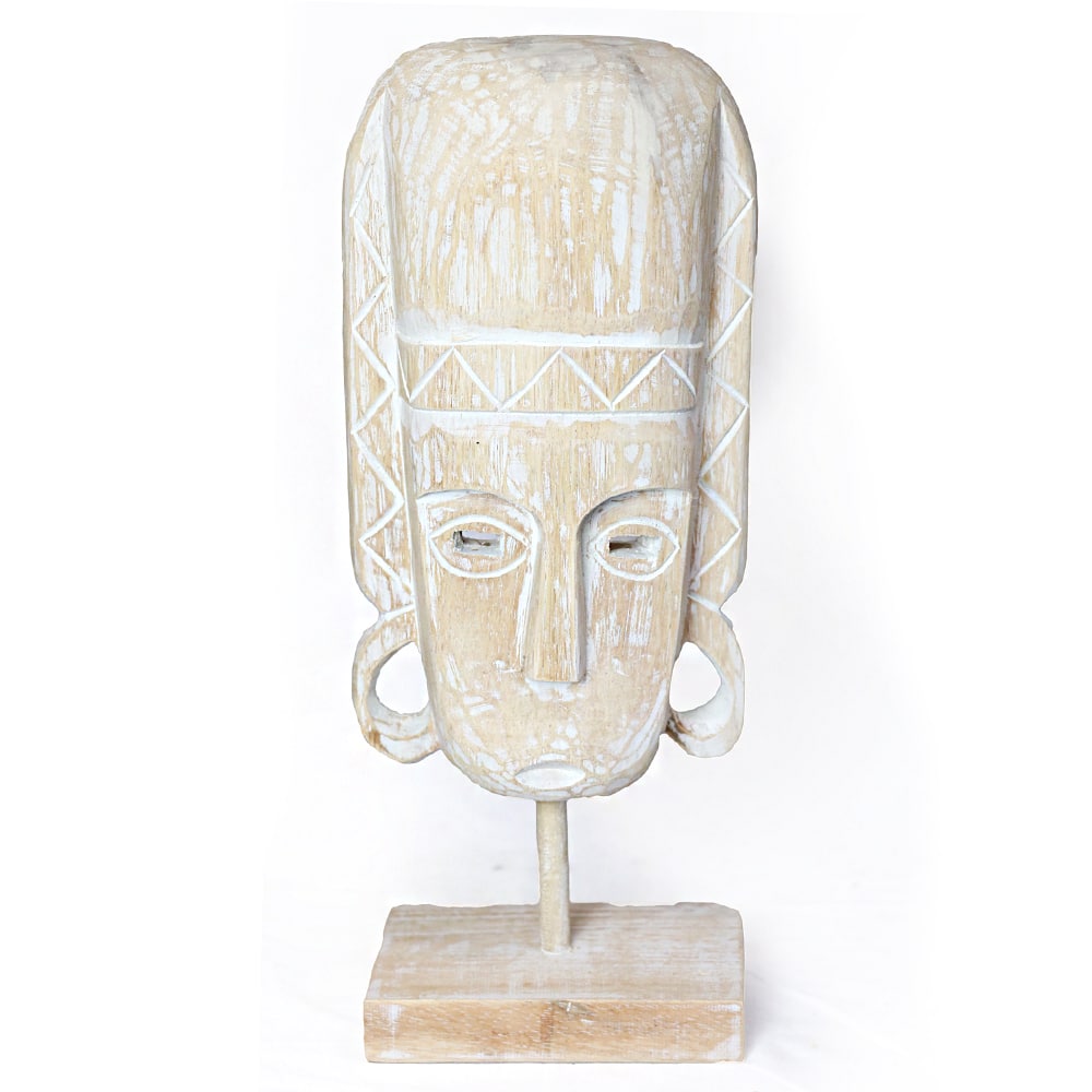 Álló dísz, maszk, 40x15cm, szín: fehér
