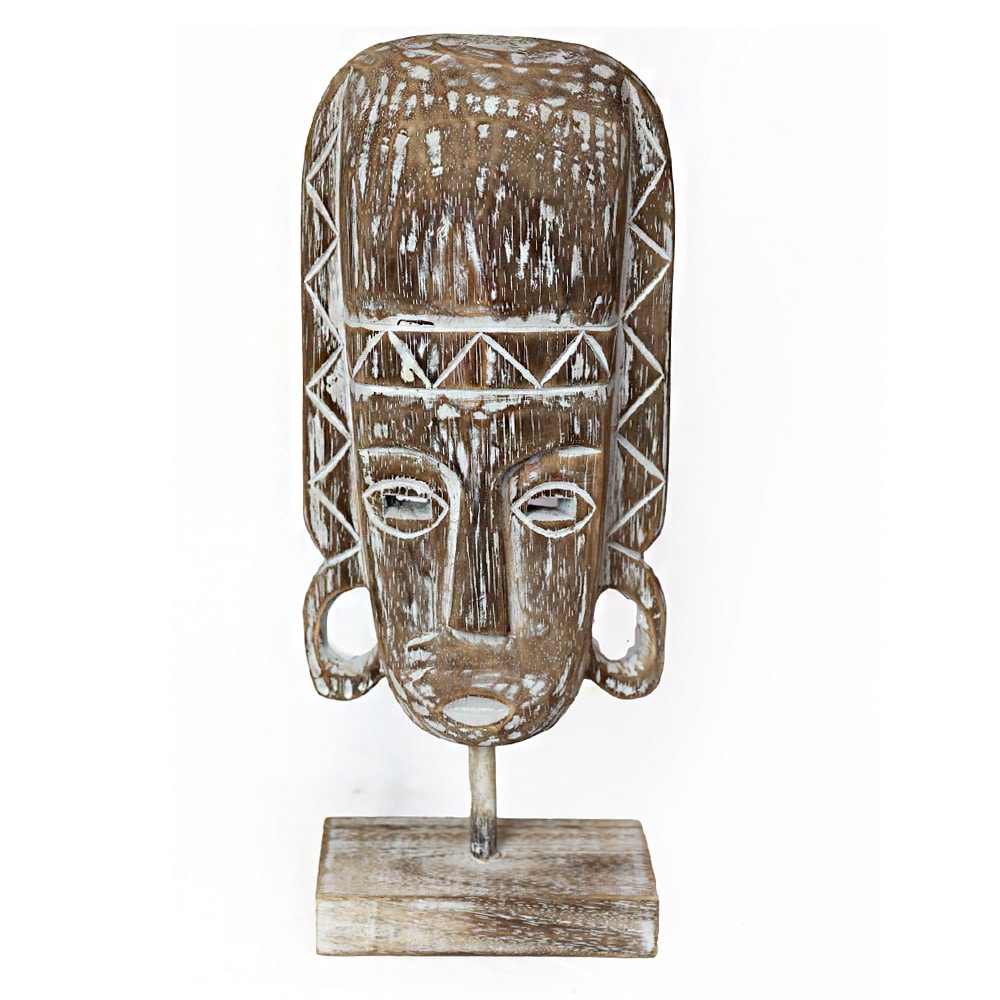 Állvány, maszk, 40x15cm, szín: barna