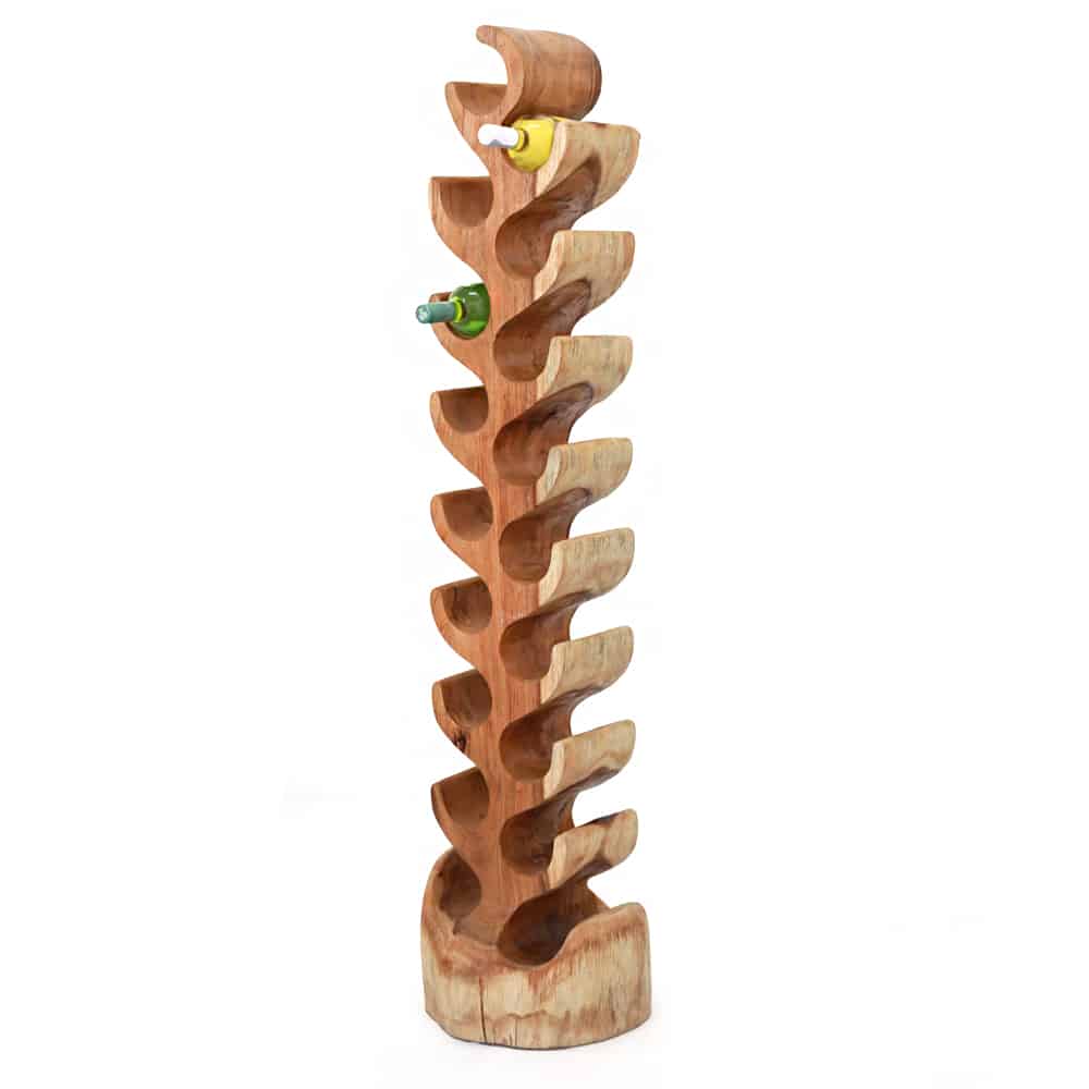 Jagat borartartó 18 palackhoz, teakfából, 150 cm