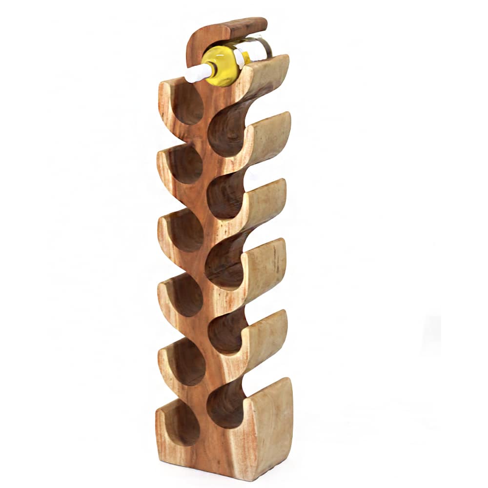 Yatra borállvány 12 palacknak, teakfából, 100 cm