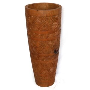 faragott váza, barna, 70cm