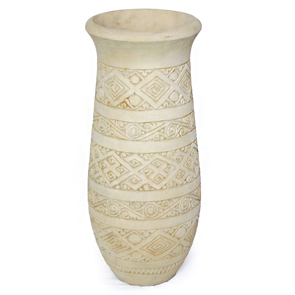faragott váza, bézs, 70cm