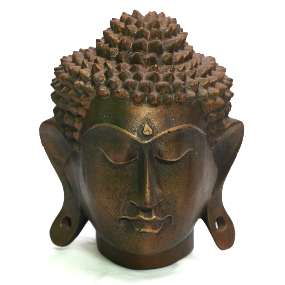 Buddha fej, közepes, régi, 18cm