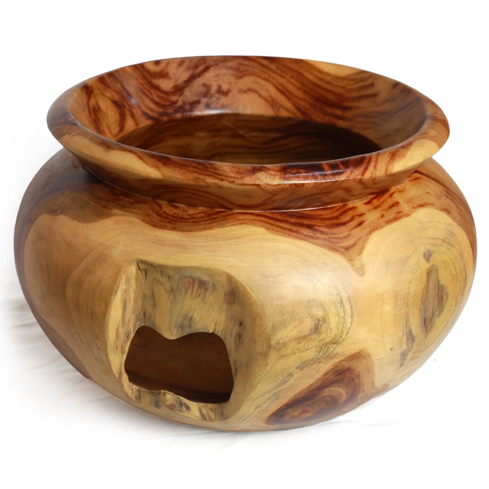 Váza, kerek, domború, design, 25cm, dekorációs tárgy