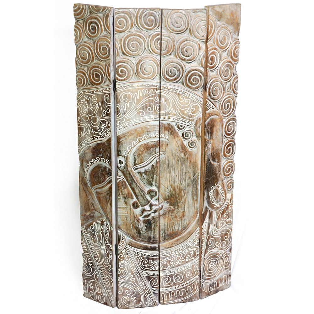 nagy Buddha falirelief, 4 részes, hajtogatható, 100x60cm