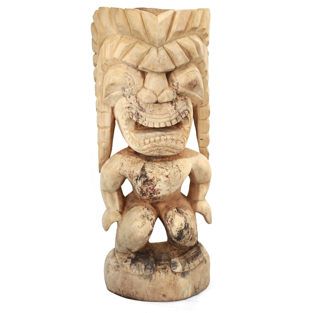 Tiki szobor, 100cm, Suar Holz-ból, natúr