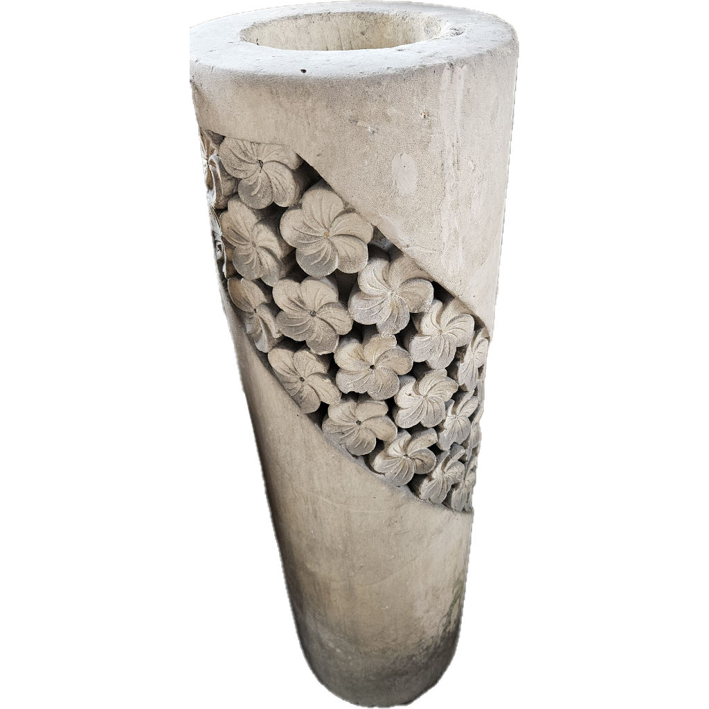 Anggrek kerti dísz: mészkő, frangipáni mintával, 100 × Ø 30 cm