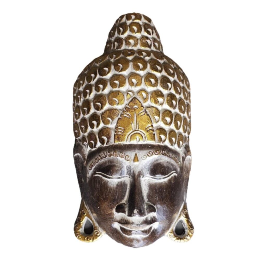 Dewi Buddha falimaszk Albesiafából, 30 × 23 cm