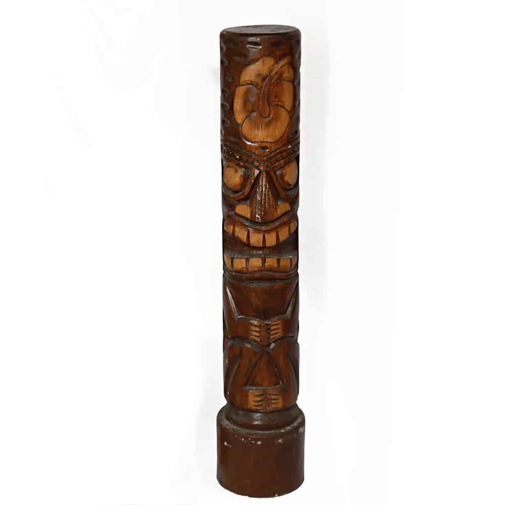 Totem álló dekoráció, natúr, sötétbarna, 100cm