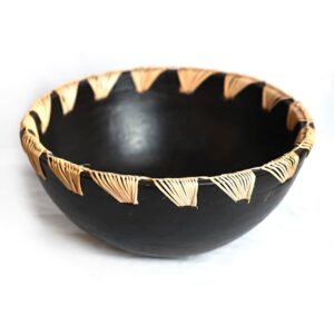 Gyümölcsöstál, 30cm, fekete, Bali dizájn