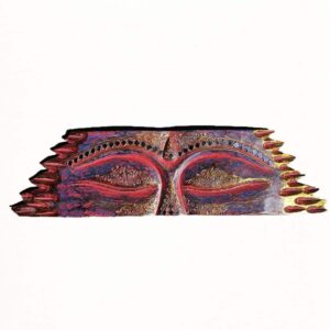 Matajiwa Buddha-szemek, piros-arany mozaikkal, 60 x 20 cm