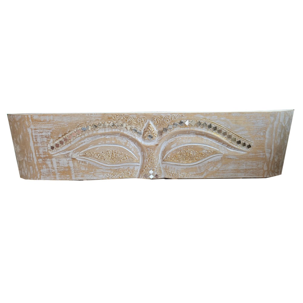 Matajiwa Buddha-szemek, white-washed mozaikkal, 60 x 20 cm