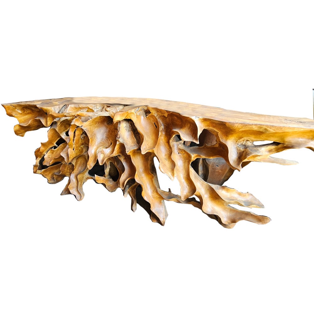 Lovina konzolasztal: teakgyökér, természetes, 180 cm