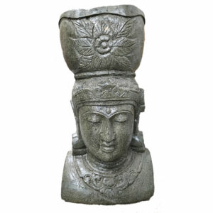 Lady tálcával balinéz Greenstone-ból, 60cm