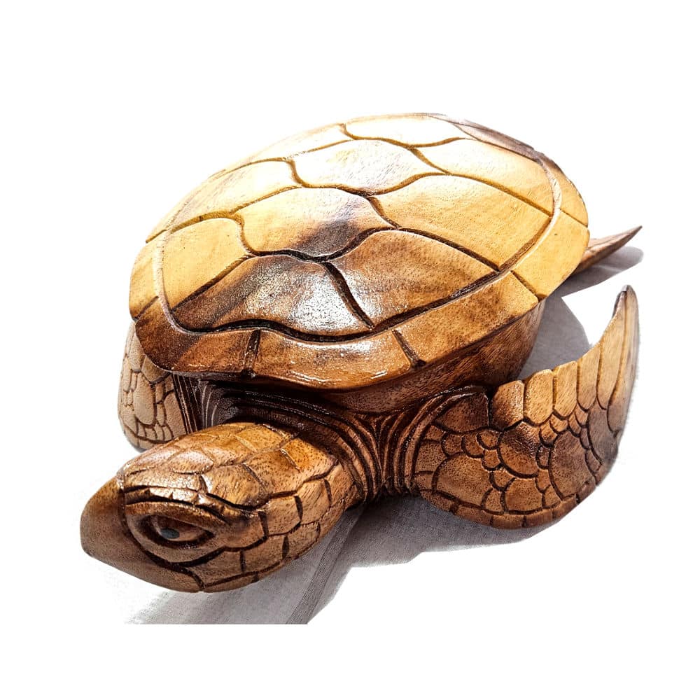 Teknős alakú fedeles tál, 30cm, Suar Holz