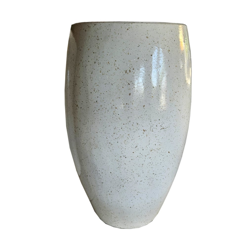 Embun fehér, mázas felületű beton kaspó, 60 cm