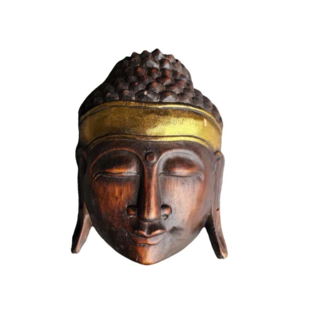 Emas Buddha fali maszk arany díszítéssel, Albesiából