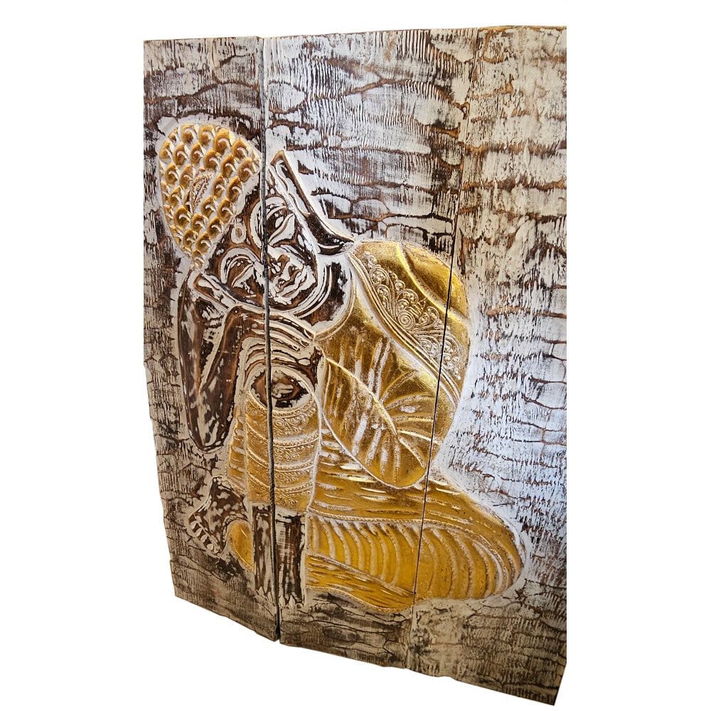 Mendengar Buddha triptichon: 3-szorosan összecsukható Albesiából, 100 x 70 cm