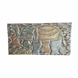 Baruna fali dekoráció: kézzel faragott, a szerencse elefántja, 59 × 30 cm