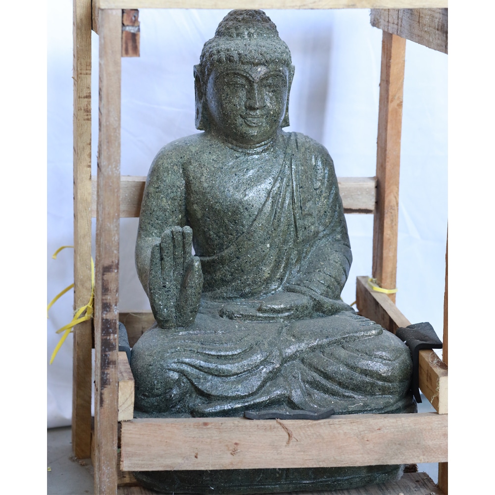 Buddha szobor balinéz Greenstone-ból, 50cm