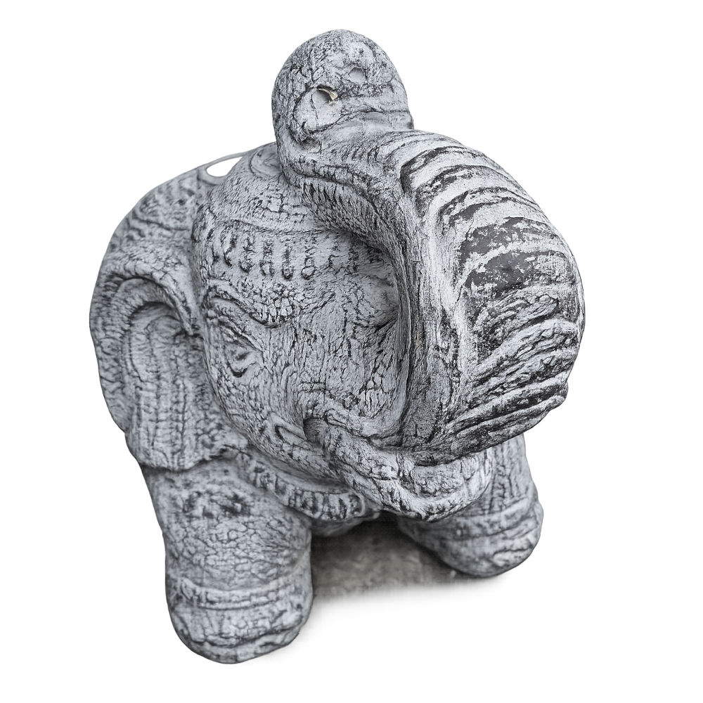 Gajah Batu elefánt formájú napernyőtartó, szürke, kb. 15 kg