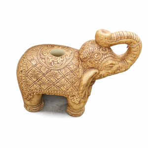 Gajah Surya elefánt formájú napernyőtartó, aranybarna, kb. 25 kg